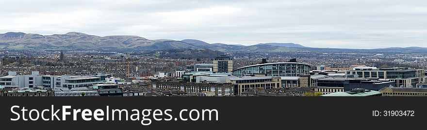 Panoramic View From Above On Edinburgh, UK