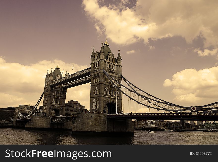 Tower Bridge on the river Thames in London, UK