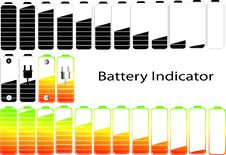 Vector Symbols Of Battery Level Indicator Royalty Free Stock Photography Vector Symbols Of Battery Level Indicator Royalty Free Stock Photography