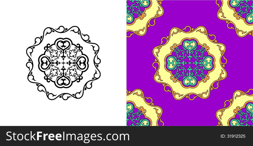 Vector illustration of ornament traditional for Eastern Asia