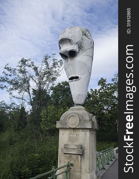 A statue standing on a public bridge in Vienna, Austria. A statue standing on a public bridge in Vienna, Austria
