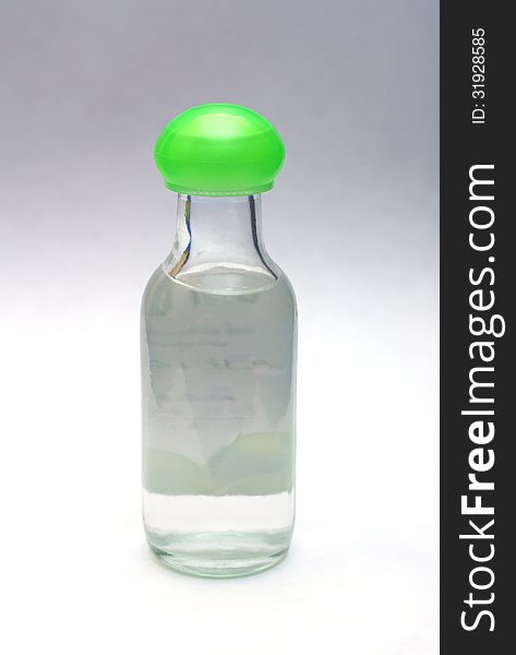 Glass bottle of water