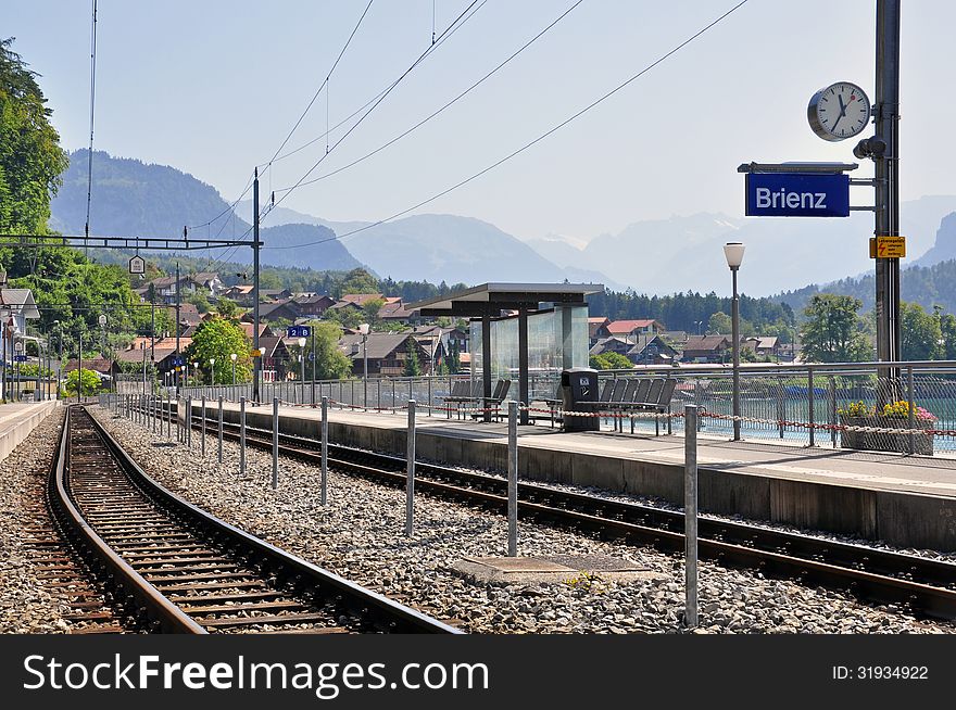 Swiss train station in Brienz