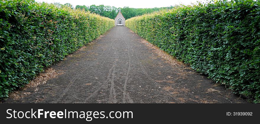 A path to a chapel of the abbey of Westmalle, Belgium. A path to a chapel of the abbey of Westmalle, Belgium.