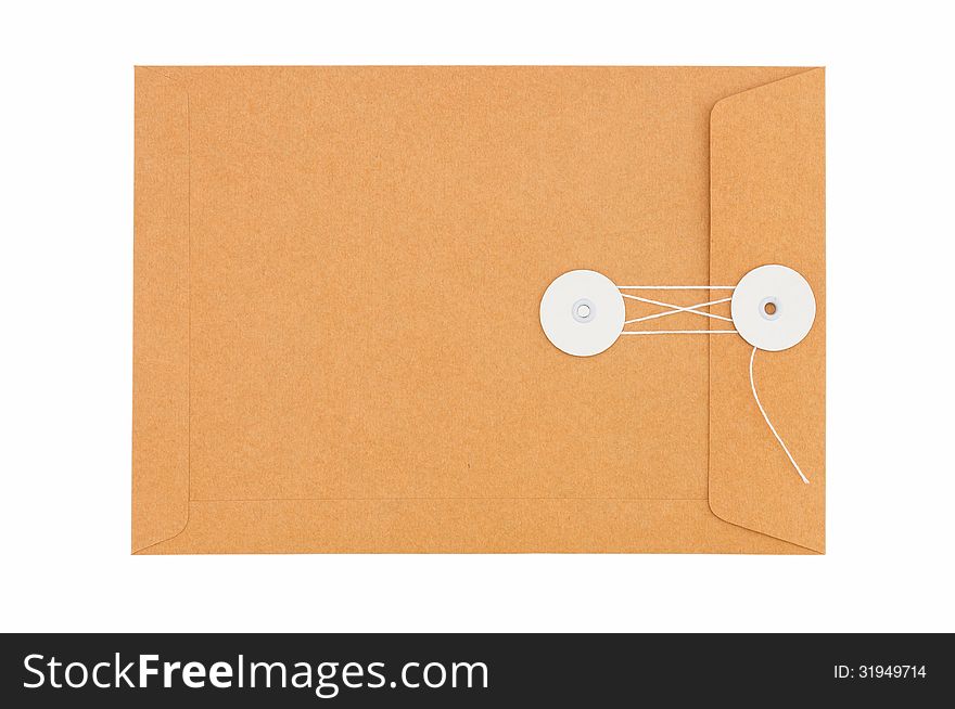 Brown Envelope Isolated On White Background