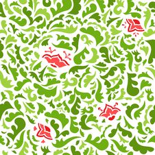 Abstract Green And Red Seamless Pattern With Stock Image