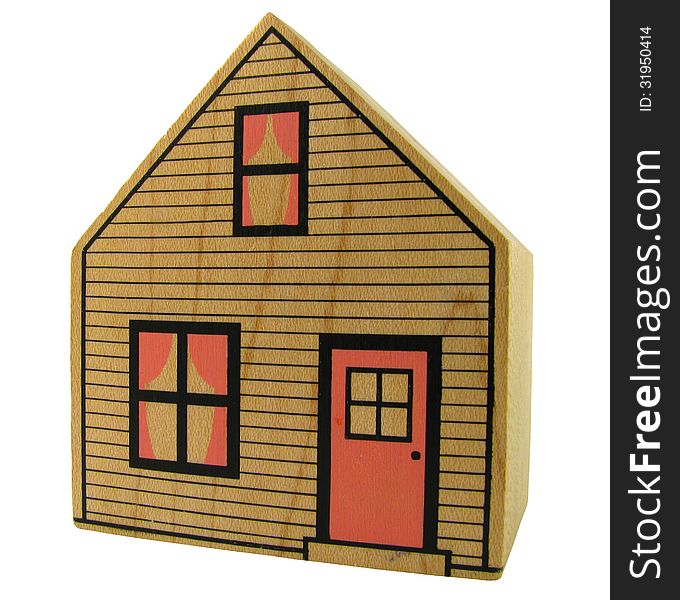 Isolation Of A Toy Wooden House With Clipping Path. Isolation Of A Toy Wooden House With Clipping Path