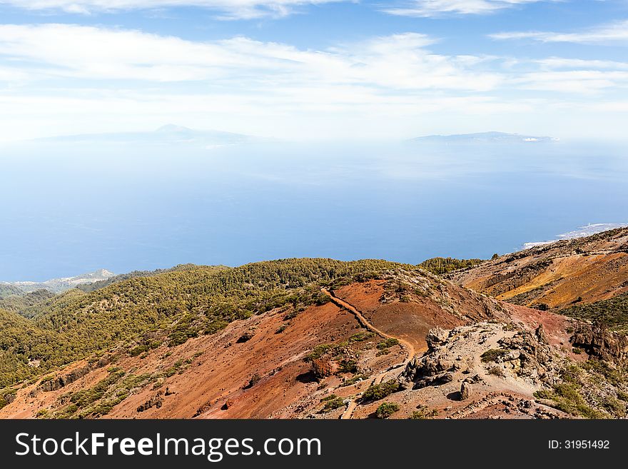 Mountains landscape, Canary Islands La Palma, La Gomera, Tenerife. Mountains landscape, Canary Islands La Palma, La Gomera, Tenerife