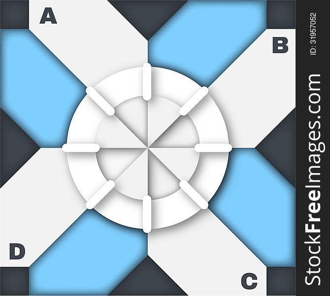 Abstract paper infografics with circle for icons. This is file of EPS10 format.