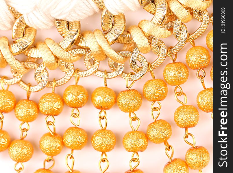 Golden Pearls With Macrame