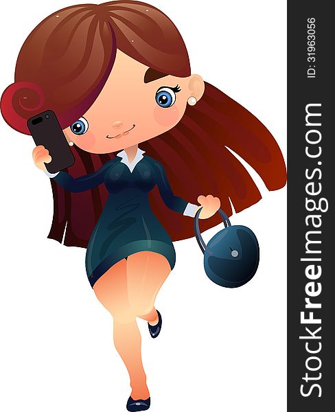 Vector Illustration of a young and beautiful businesswoman. Vector Illustration of a young and beautiful businesswoman