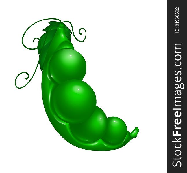 Green peas isolated illustration cartoon humor. Green peas isolated illustration cartoon humor