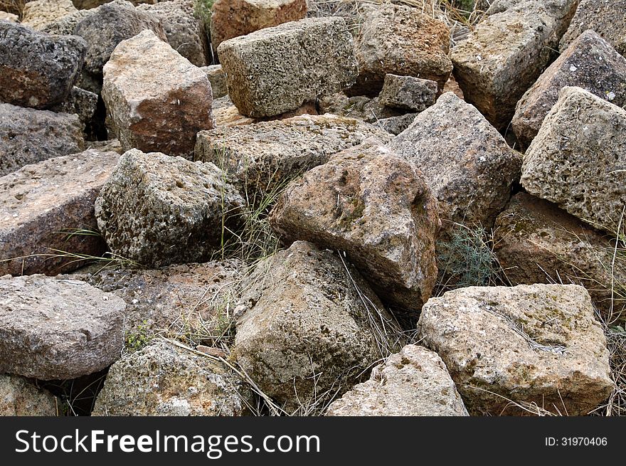 Large rocks on the island of Crete, Greece