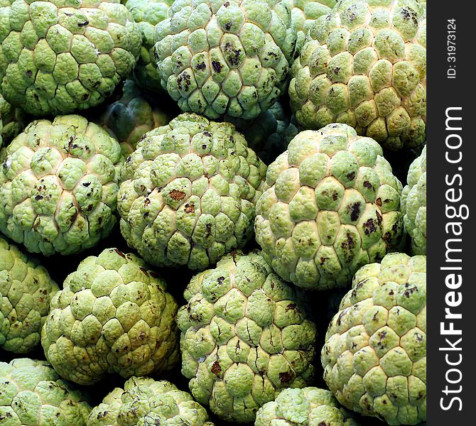 Many Sugar apples at fruit market