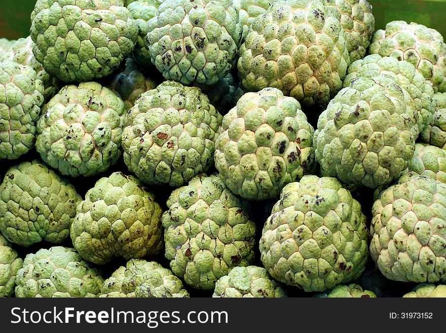 Many Sugar apples at fruit market