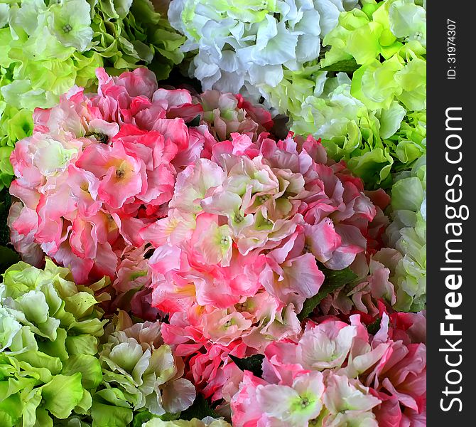 Colorful of decoration artificial flower