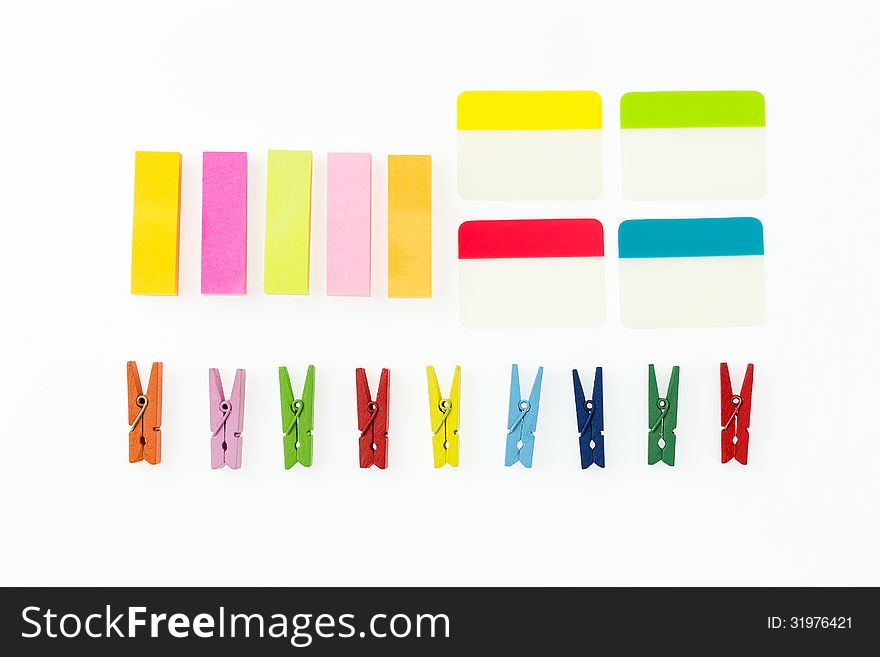 Group Of Office Supplies Isolated On White Background