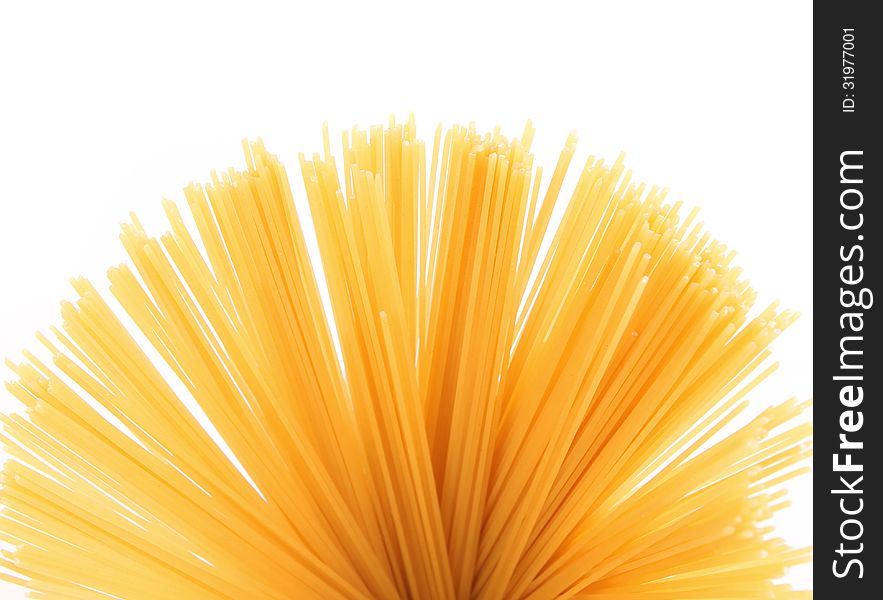 Fan Of Raw Pasta Spaghetti Macaroni Isolated