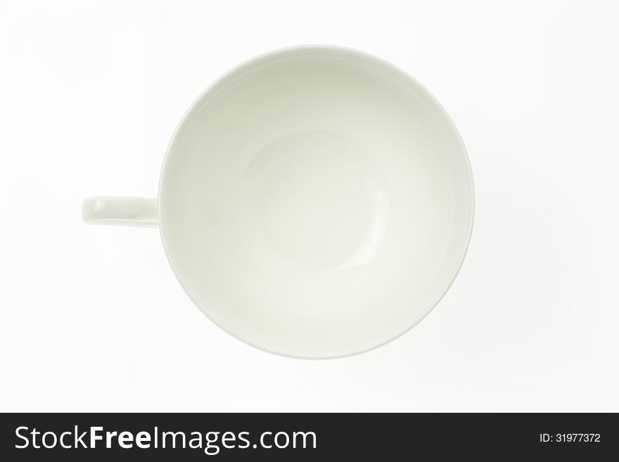 Top view Empty Coffee Cup On white Background