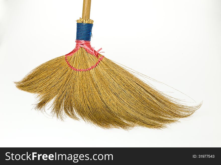 Close Up Head Broom On White Background. Close Up Head Broom On White Background