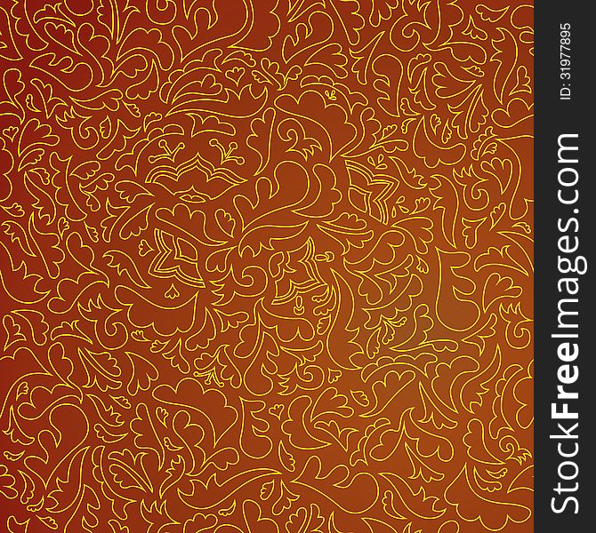 Abstract brown pattern with floral background. Vector illustration for your design. Easy to edit and color change.