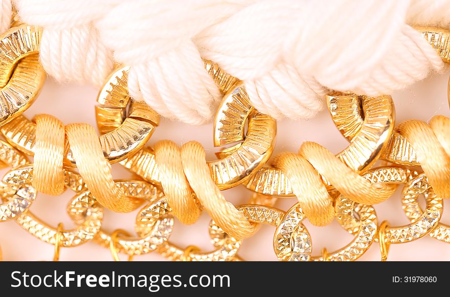 Golden Pearls With Macrame