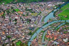 Swiss Town From Above Royalty Free Stock Photography Swiss Town From Above Royalty Free Stock Photography