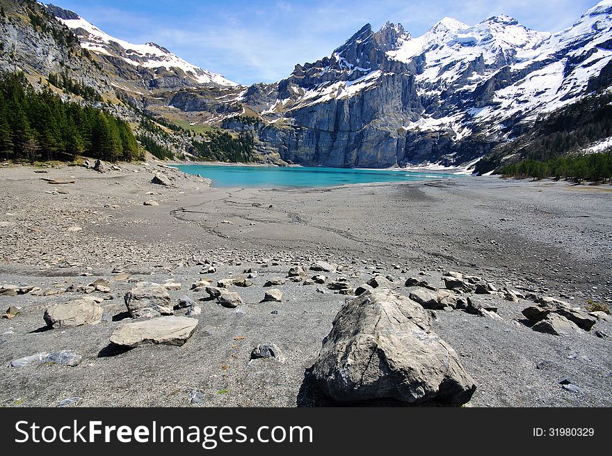 Mountains and lake