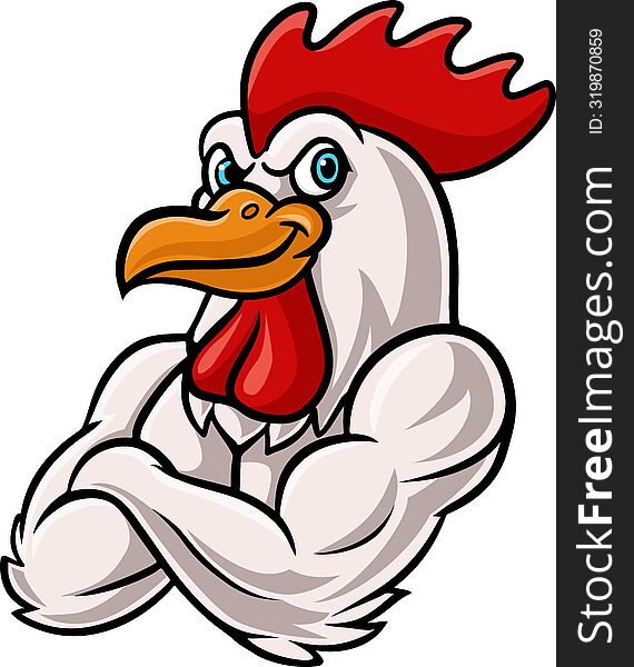 Illustration of Cartoon proud rooster