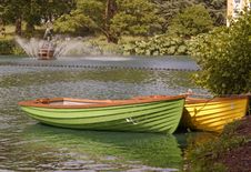 London, Kew Gardens: Colorful Boats Royalty Free Stock Photography London, Kew Gardens: Colorful Boats Royalty Free Stock Photography
