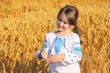 Rural Girl On Wheat Field Royalty Free Stock Photography Rural Girl On Wheat Field Royalty Free Stock Photography