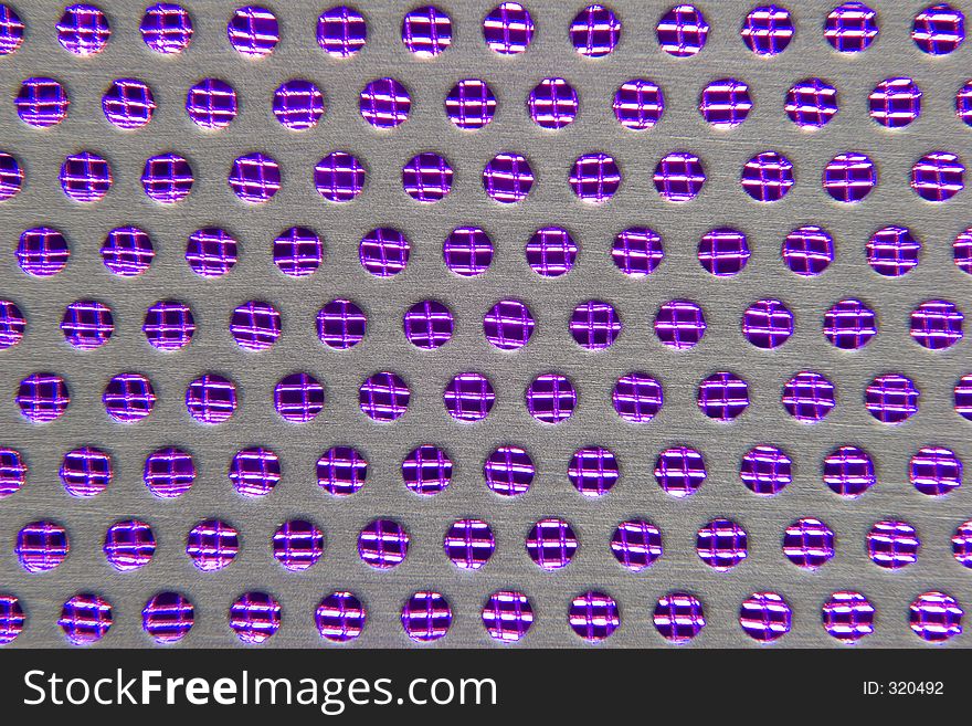 Perforated Aluminium case with purple mesh backlighting,. Perforated Aluminium case with purple mesh backlighting,