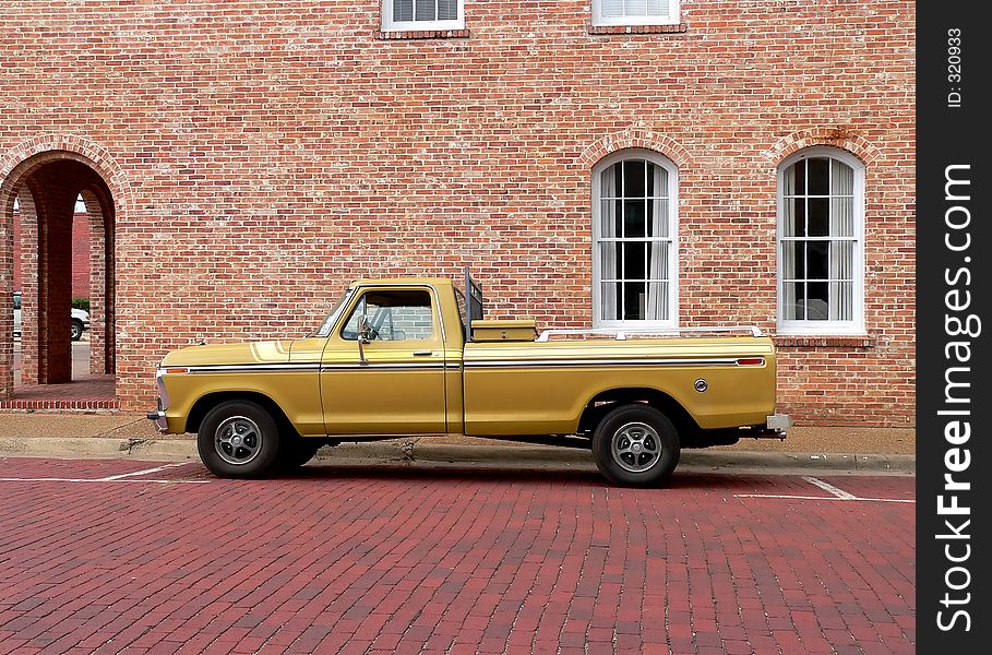 Old Truck on Brick Street