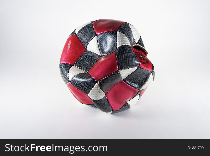 Soccer ball that has been kicked to death. Soccer ball that has been kicked to death