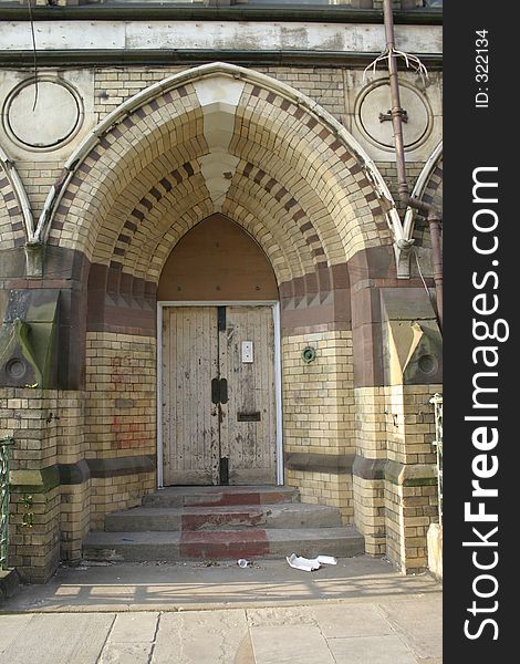 Door Of Derelict Schoolhouse