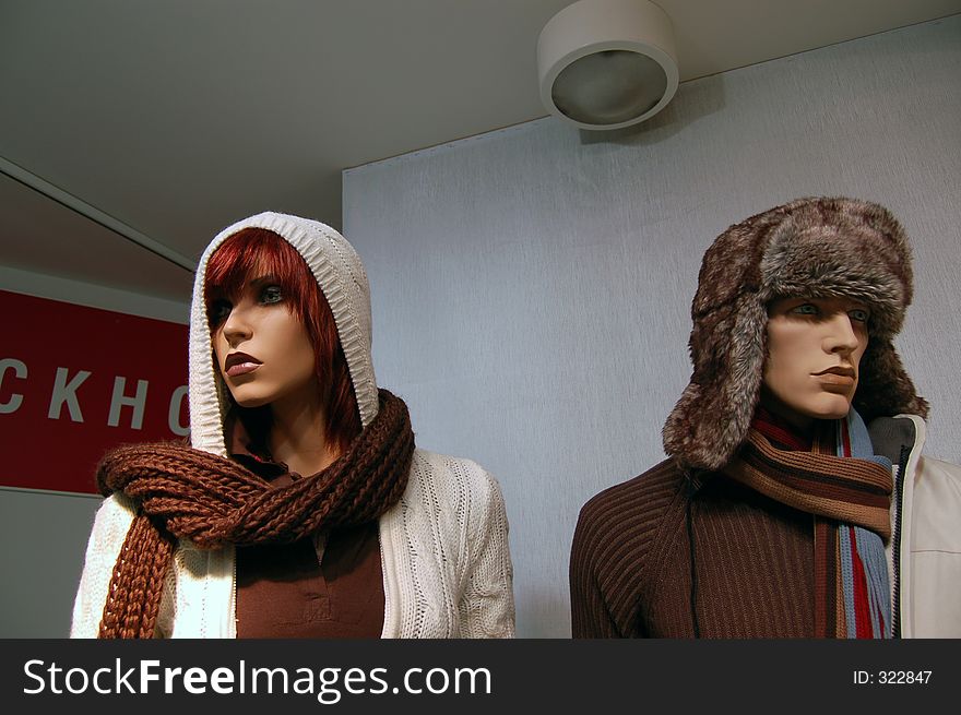 Mannequins in store with clothes. Mannequins in store with clothes