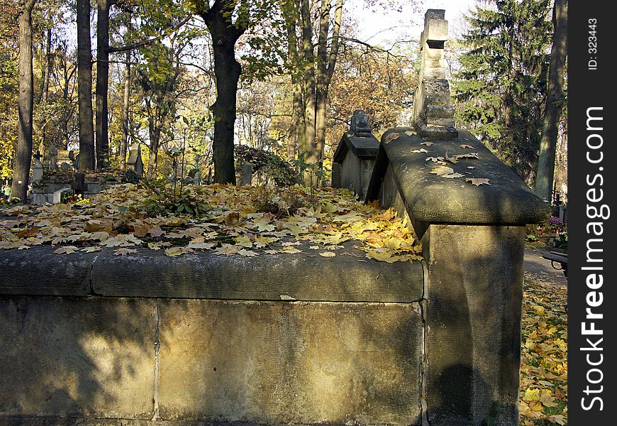 Graveyard in autumn time. Graveyard in autumn time