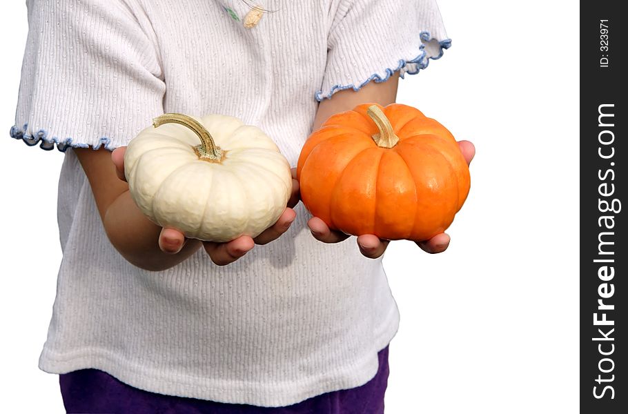 Girl Holding Pumpkins