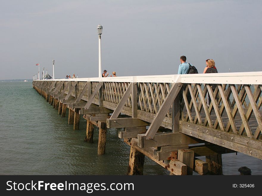 Seaside Pier With People