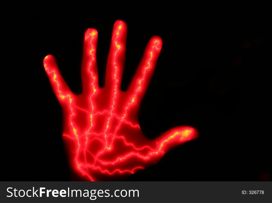 Couple of glowing hands. Couple of glowing hands