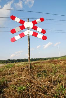 Roadsign - Railway Crossing Stock Images Roadsign - Railway Crossing Stock Images