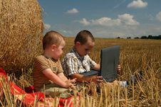 Boys With Notebook Stock Images