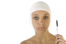 Woman With Scalpel Stock Photography