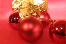 Three Red Baubles Royalty Free Stock Photo Three Red Baubles Royalty Free Stock Photo
