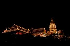 Chinese Temple At Night Royalty Free Stock Images