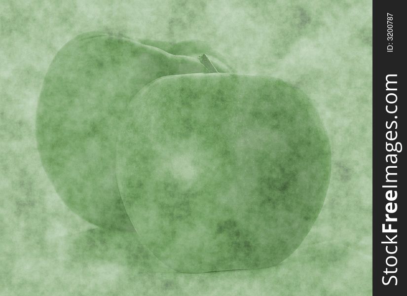 Grunge green aged apple background. Grunge green aged apple background