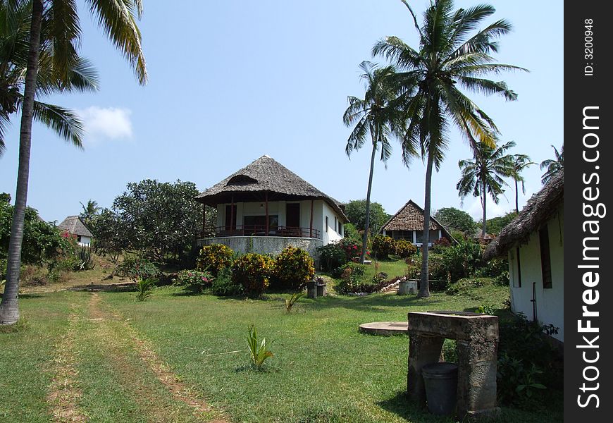 Cottages at the coast of Indian Ocean