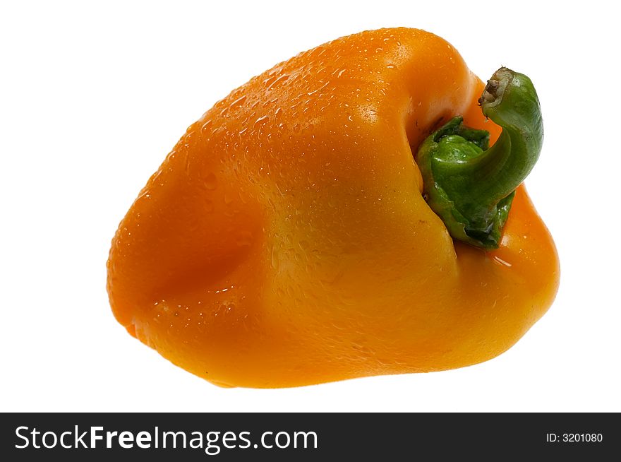 Yellow pepper vegetable isolated on white