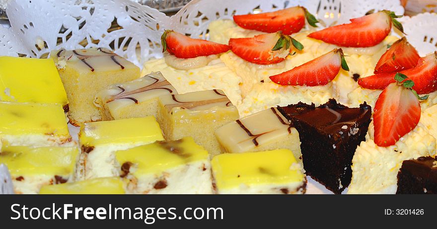 Dessert Tray Of Cakes