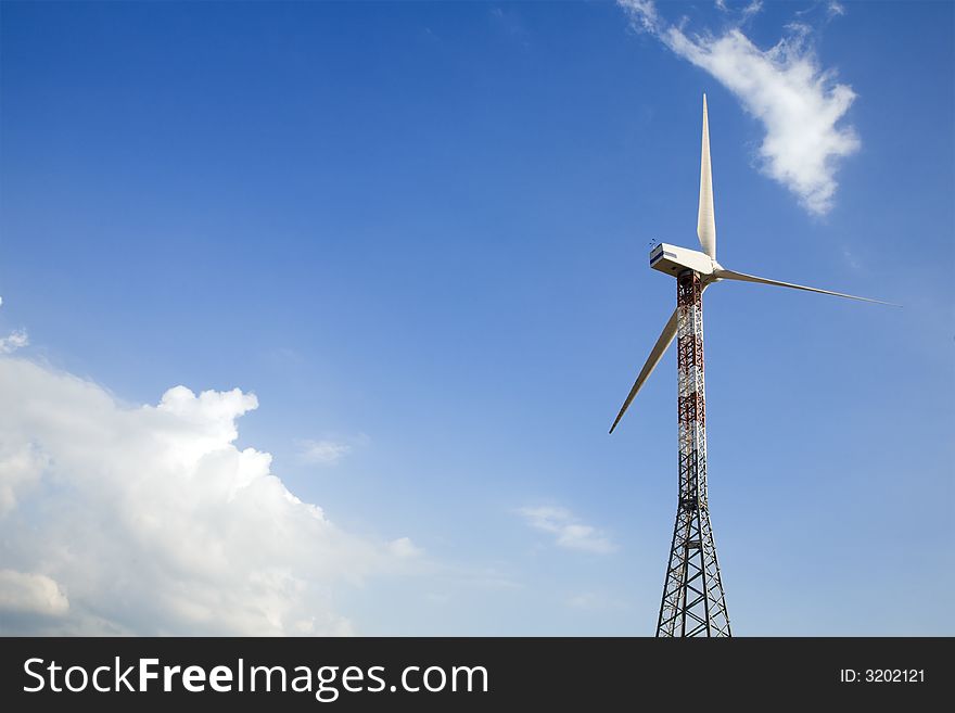 Environmental conservation: wind turbines in the field